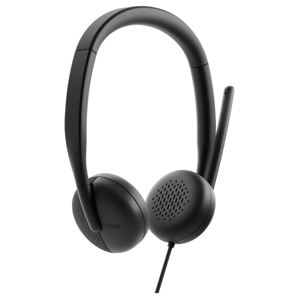 Dell WH3024 Wired On-Ear Headset | 28mm Speakers | Passive Noise Cancellation | AI Beam Forming | USB Type-C | 2m Cable | Black | 520-BBDS