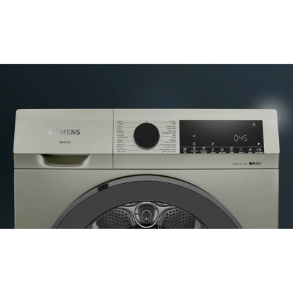 Siemens IQ300 WQ41G20XGC  9kg Heat Pump Tumble Dryer,, Auto Dry Technology, No Towels Program, Fluff Filter, Yes Anti-Vibration Walls, Anti-Crease Function, Silver Inox