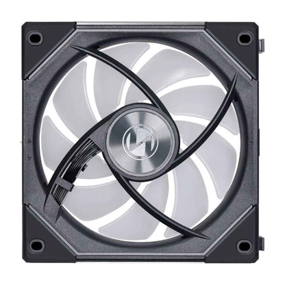 Lian Li SL-Infinity 120 Reverse Blade UNI Fan – 2100 RPM, 63.6 CFM Airflow, FDB Bearing, Single Pack | Black / White