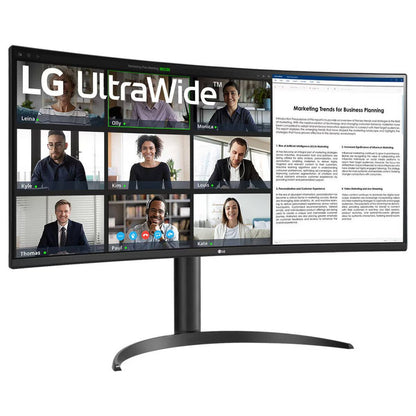 LG 34WR55QK 34" UltraWide Curved Monitor, WQHD (3440x1440), 100Hz, VA Panel, HDR10, USB-C 65W, 21:9 Display, Black