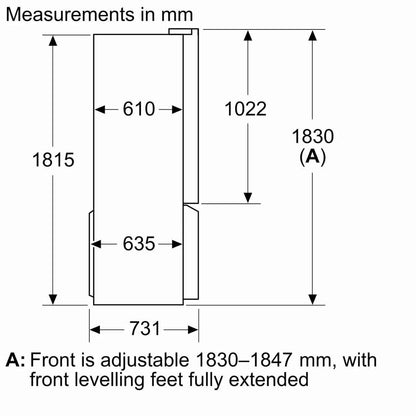 Siemens iQ300 French Door Bottom Freezer Refrigerator 605L