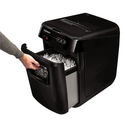 Fellowes AutoMax 150C Cross-Cut Paper Shredder | 150-Sheet Auto Feed | P-4 | 32L Bin | SilentShred | 4680001