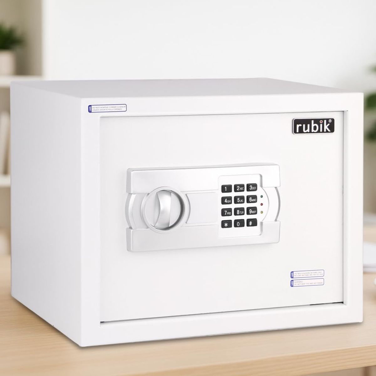 Rubik Large Safe Box with Digital Keypad & Key Lock – 30x38x30cm, Black / White | RB30EG-B / RB30EG-W