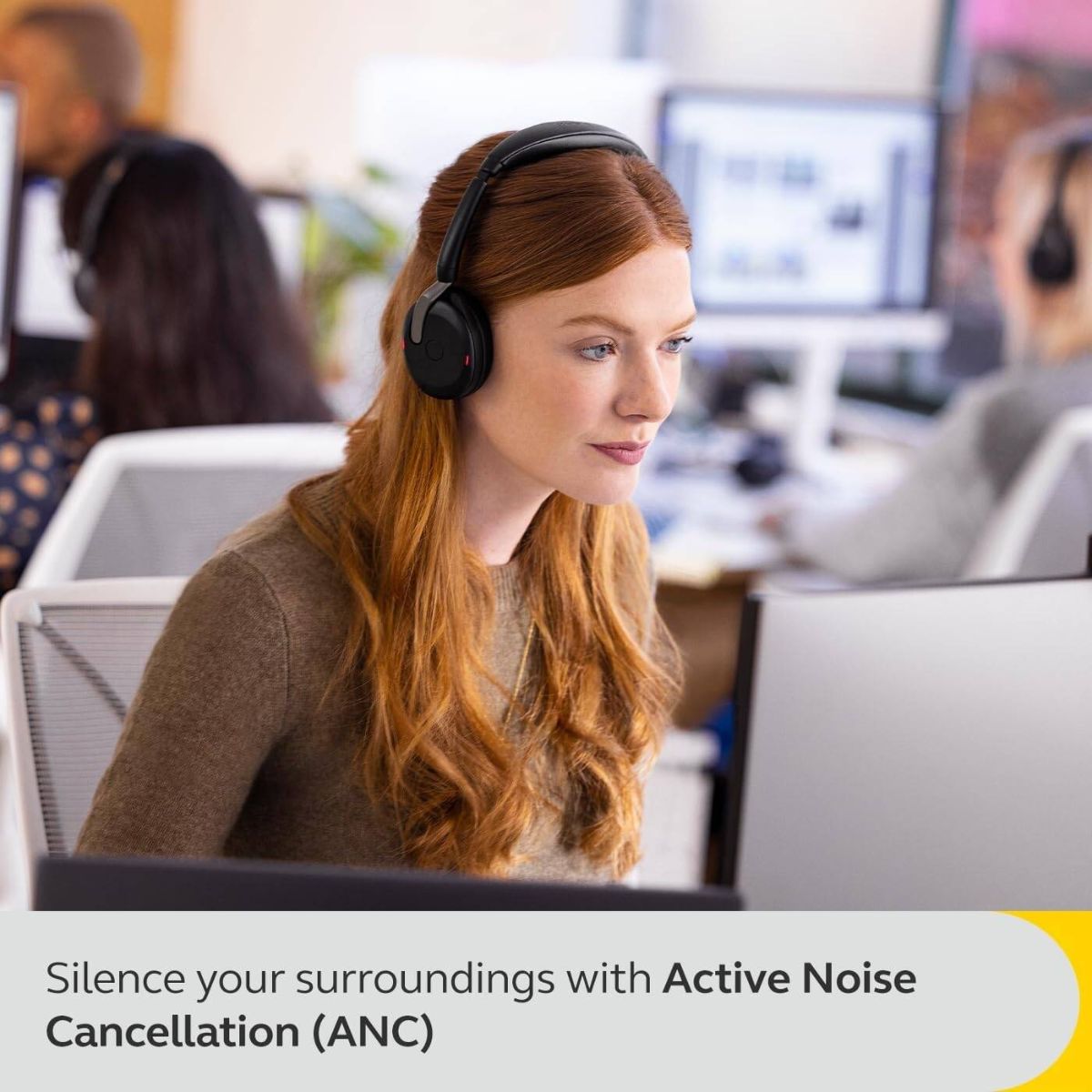 Jabra Evolve2 65 Flex Professional Wireless Headset | Hybrid Active Noise Cancellation | Microsoft Teams Certified | USB-A Dongle | Black | 26699-999-999