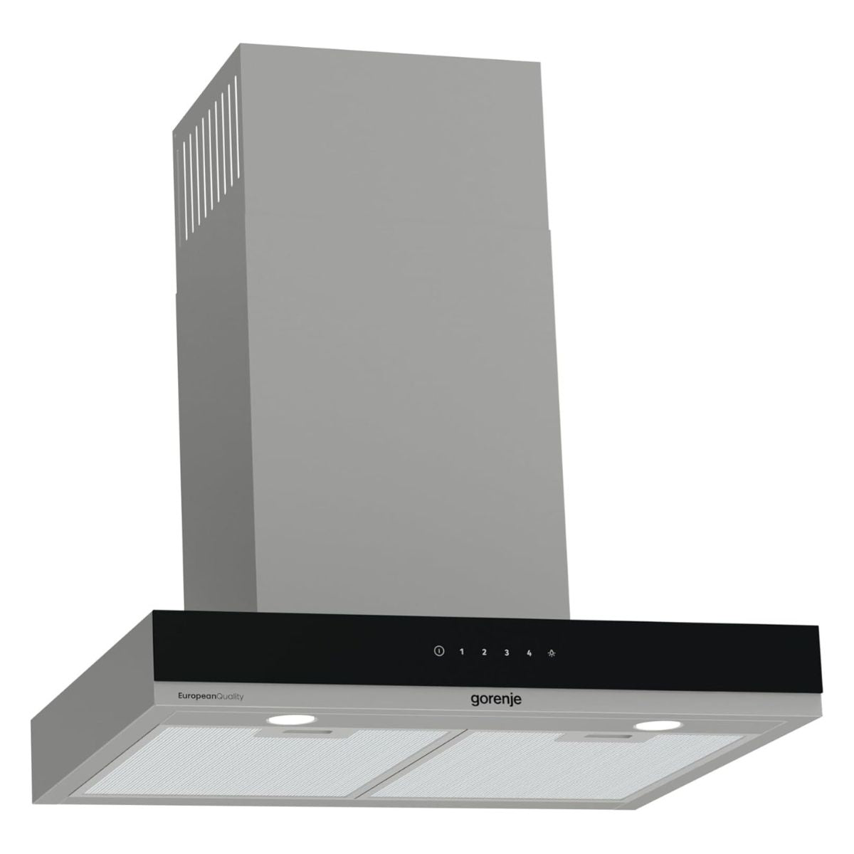 Gorenje WHT644EXGB Built-In Wall Cooker Hood, 60cm, 557m³/h Extraction Rate, T-Shape Design, LED Lighting, Stainless Steel&nbsp;