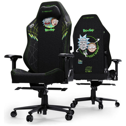 Cybeart Rick and Morty Gaming Chair – Premium APEX 2.0 Licensed, Enduraweave Fabric, 4D Armrests, Adjustable Lumbar (Black/Green)