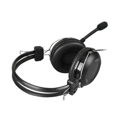 A4Tech HU-35 ComfortFit Stereo USB Headset – 40mm Driver, Noise Cancelling Mic, Volume Control, Black