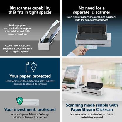 Ricoh fi-800R Ultra-Compact, Color Duplex Document Scanner with Dual Auto Document Feeders (ADF) | PA03795-B001