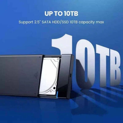 UGREEN 60735 SATA External Hard Drive Enclosure | 2.5-Inch HDD &amp; SSD | USB-C | Up to 6Gbps | USB 3.0