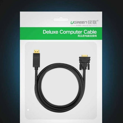 UGREEN DP105 DisplayPort to VGA Cable | Male to Male | 1080P @ 60Hz | 1.5m | Gold-Plated | Black | 10247