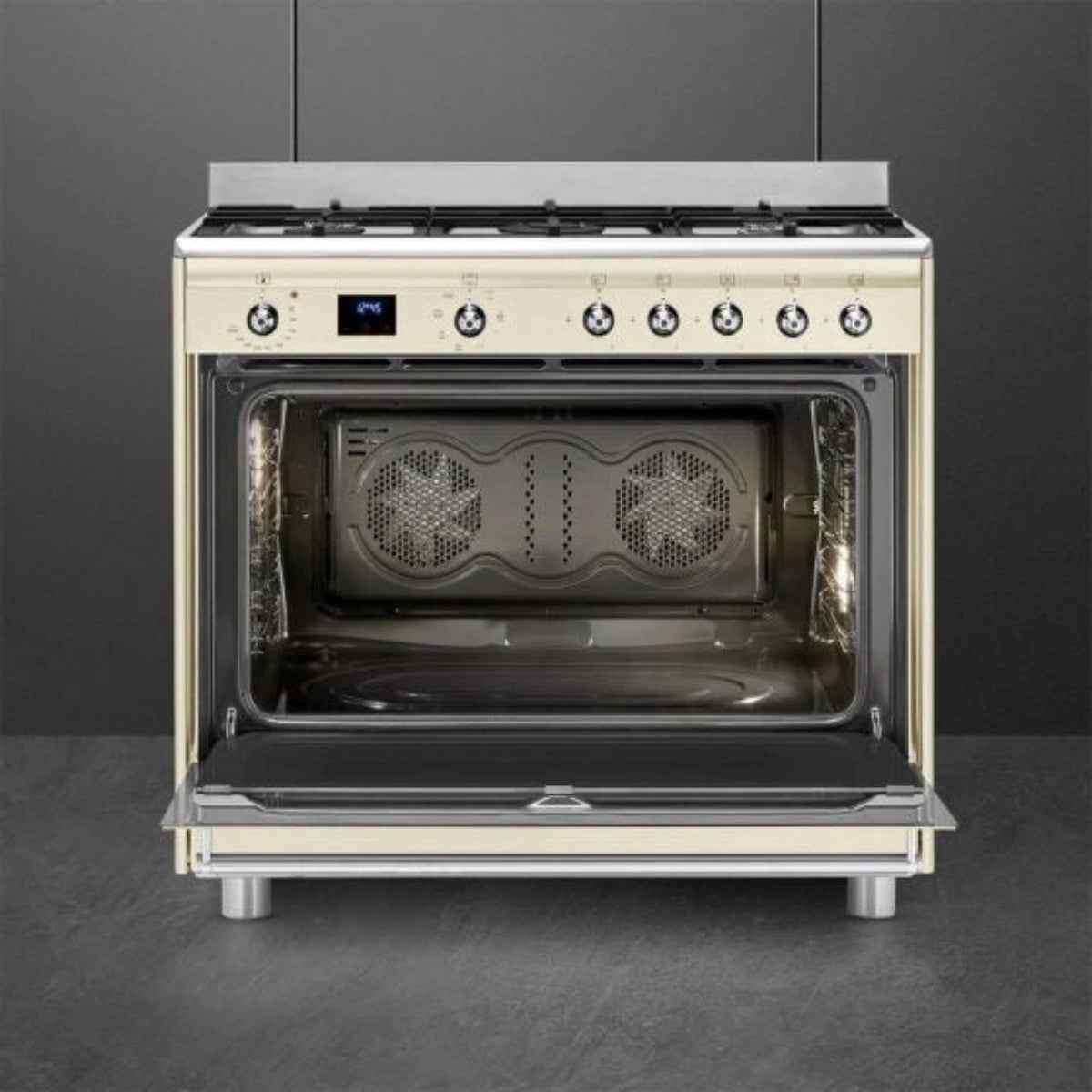Smeg SSA91MAP2 Concert Combination Cooker – 90×60cm Dual-Fuel Freestanding with Gas Hob & Electric Oven Premium Italian-Design Cooker Built for Spacious UAE Kitchens