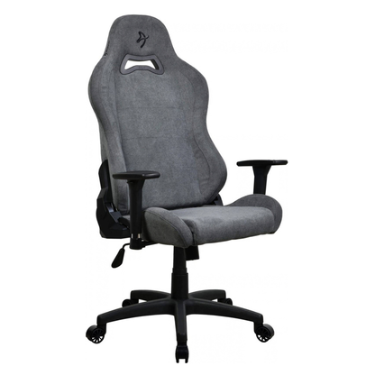 Arozzi Torretta Series Gaming Chair | Soft Fabric Material | 3D Armrests | Adjustable Height &amp; Backrest | Adjustable Lumbar Pillow | Rocking Function | 120kg Capacity | Ash | TORRETTA-SFB-ASH2