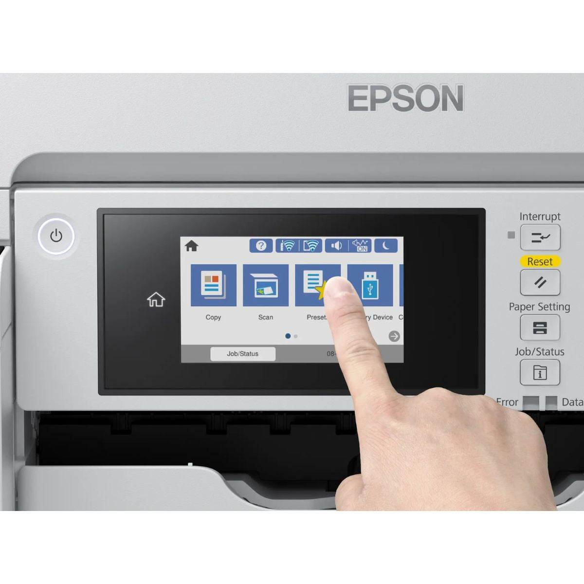 Epson EcoTank Pro M15180 3-in-1 Mono ( Black ) A3 Touchscreen Printer, 4800 x1200 DPI, 25ppm Print Speed, 125 Sheets Output Tray Capacity,, 66,000 Pages / Month Print Volume, White | C11CJ41407BY