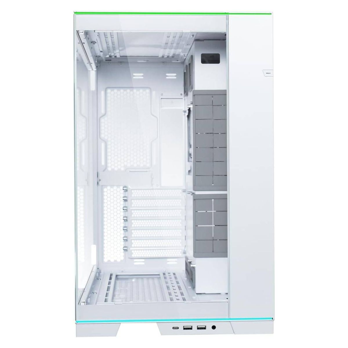 Lian Li O11D EVO RGB E-ATX Dual Chamber Gaming Case, ARGB Lighting, 420mm Radiator Support, Tempered Glass, White | G99.O11DERGBW.00