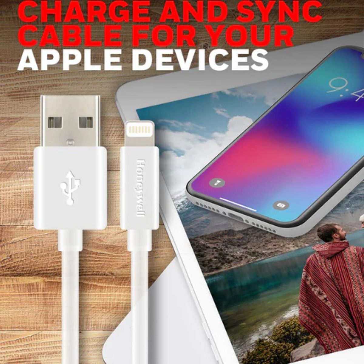 Honeywell Apple Lightning Sync & Charge Cable 1.2 M – White