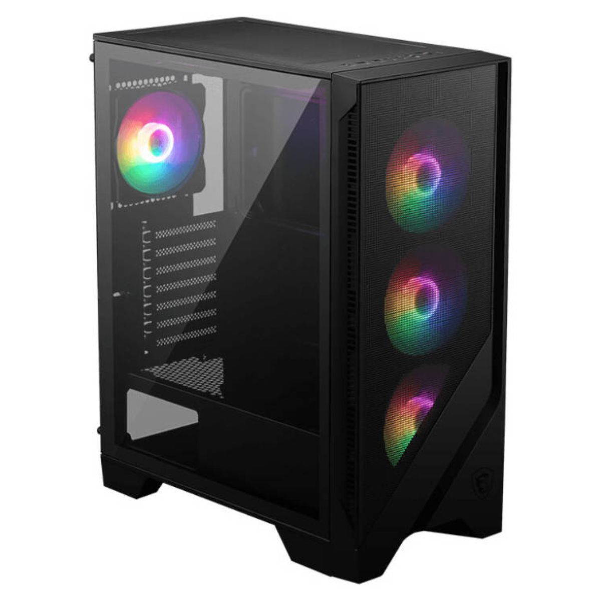 MSI MAG Forge 120A Airflow ATX Mid Tower Computer Case | 6 Pre-Installed Fans | Up to 240mm Radiator | Tempered Glass | Mesh Panel | Black | 306-7G23A41-HH9