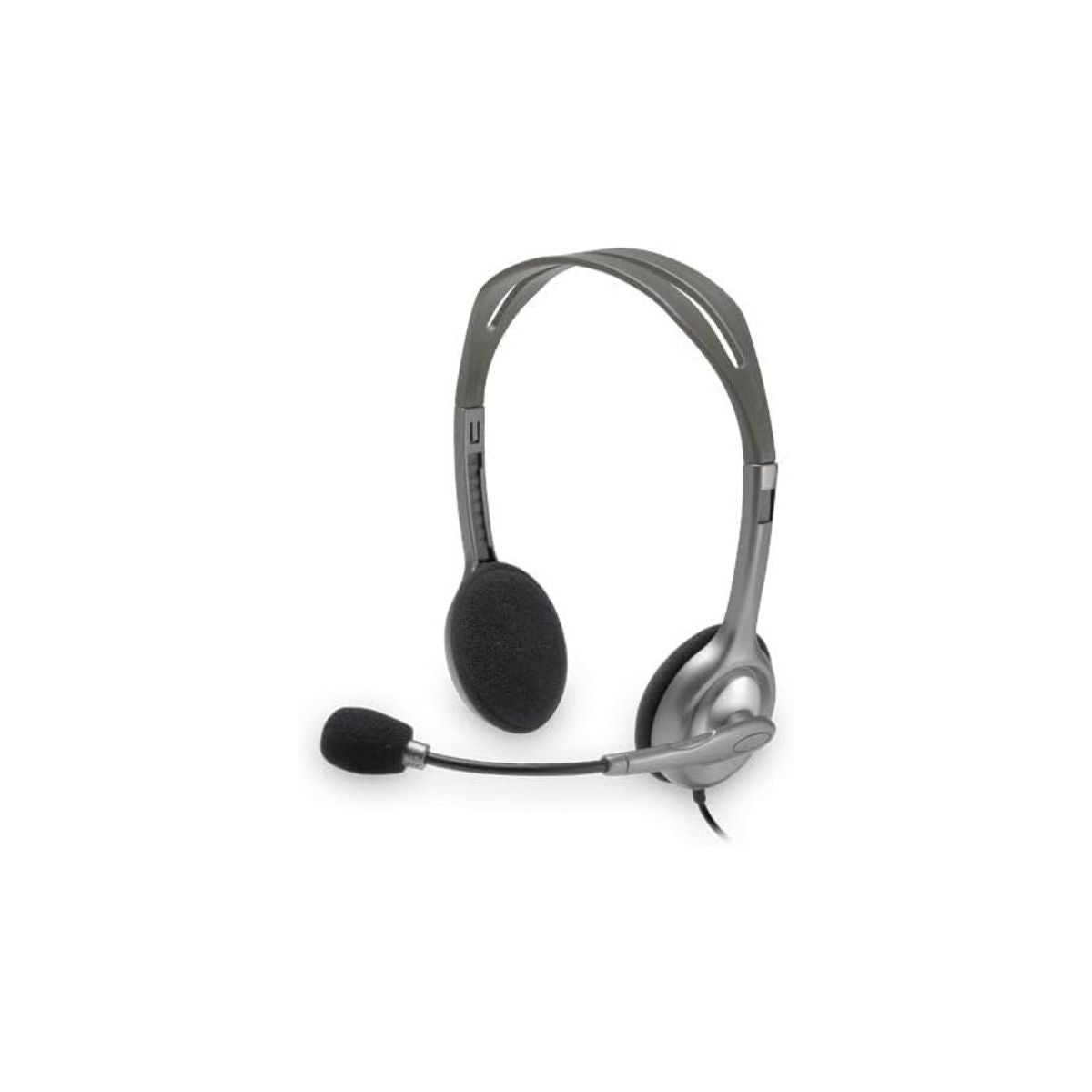 Logitech Stereo Headset H110, Dual 3.5mm Audio Jacks, Noise-Reducing Microphone, Adjustable Headband, Stereo Sound, Black | 981-000459 (Box Damage Unit)