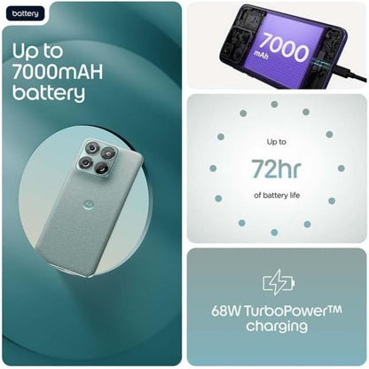 Motorola Edge 70 Fusion 5.5G Smartphone, 12GB RAM + 12GB RAM Boost, 256GB Storage, 6.8" pOLED 144Hz Display, Sony LYTIA Camera, 7000mAh Battery, IP68/IP69, PANTONE Country Air, PANTONE Blue Surf