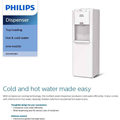 Philips Water Dispenser Top-Loading (ADD4952WH) — Single Nozzle, Hot & Cold