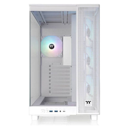 Thermaltake View 380 XL TG ARGB Mid Tower PC Case, 4x 120mm aRGB Lite Pre-Installed Fans, Up to 360mm Radiator & 10x Fan Support, USB Type-C x1, USB 3.0 x2, HD Audio, White | CA-11E-00M6WN-00