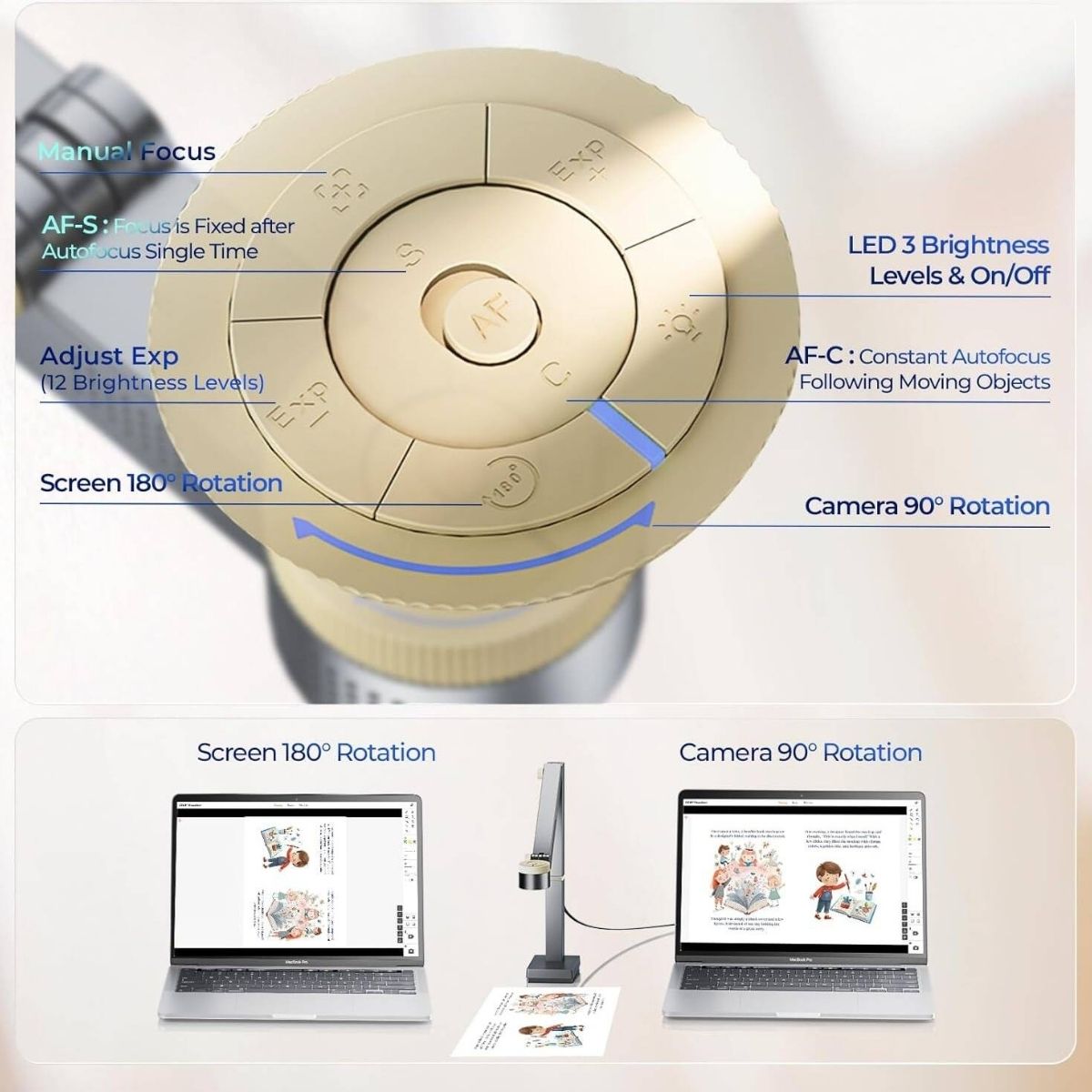 CZUR Fancy S Pro Document Scanner | 12MP CMOS Sensor | 4000 × 3000 Resolution | Autofocus