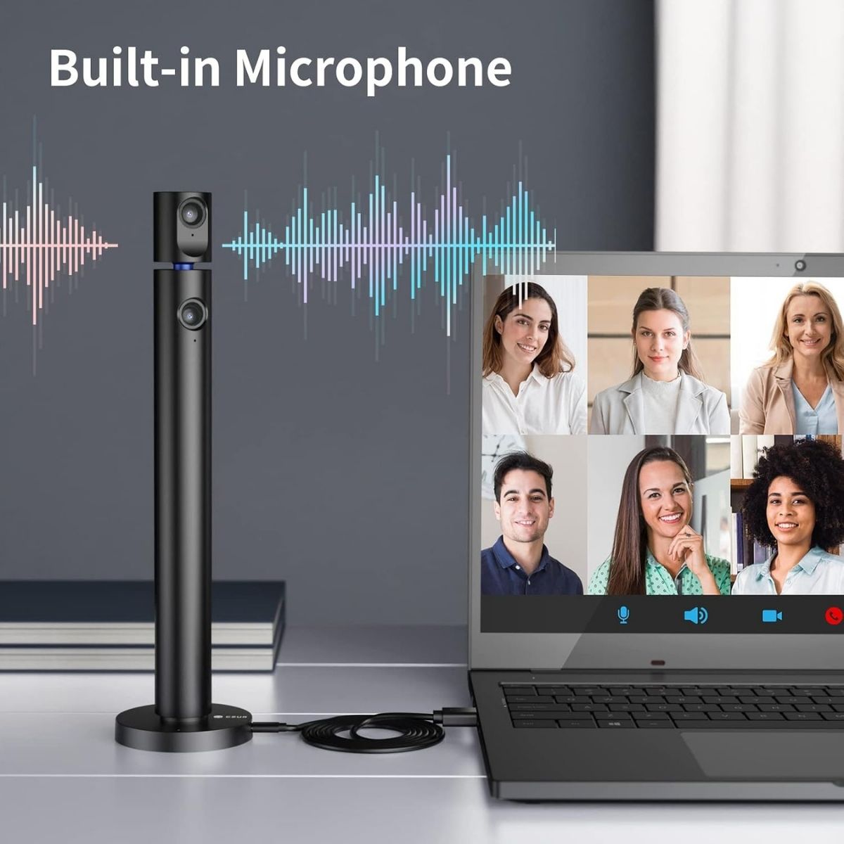 CZUR Halo X Pro Dual Webcam for PC | 1080P | Dual Camera | Built-in Microphone | 90° View