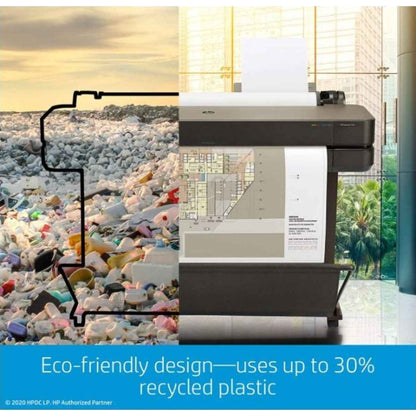 HP DesignJet T630 36-inch Large Format Wireless Plotter Printer in Modern Office Design | 5HB11A