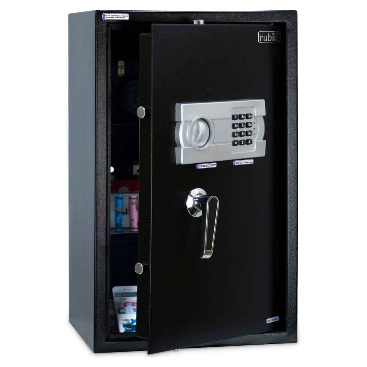 Rubik Large Safe Box with Digital Keypad and Key Lock, 60x36x30cm, Black | RB60EG-B