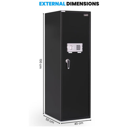 Rubik Large Safe Box 1.3 Meter Tall, Digital Keypad and Key Lock, Security Locker for Money Files folder Documents Jewelry Home Office (130x40x50cm) RB130EG Black