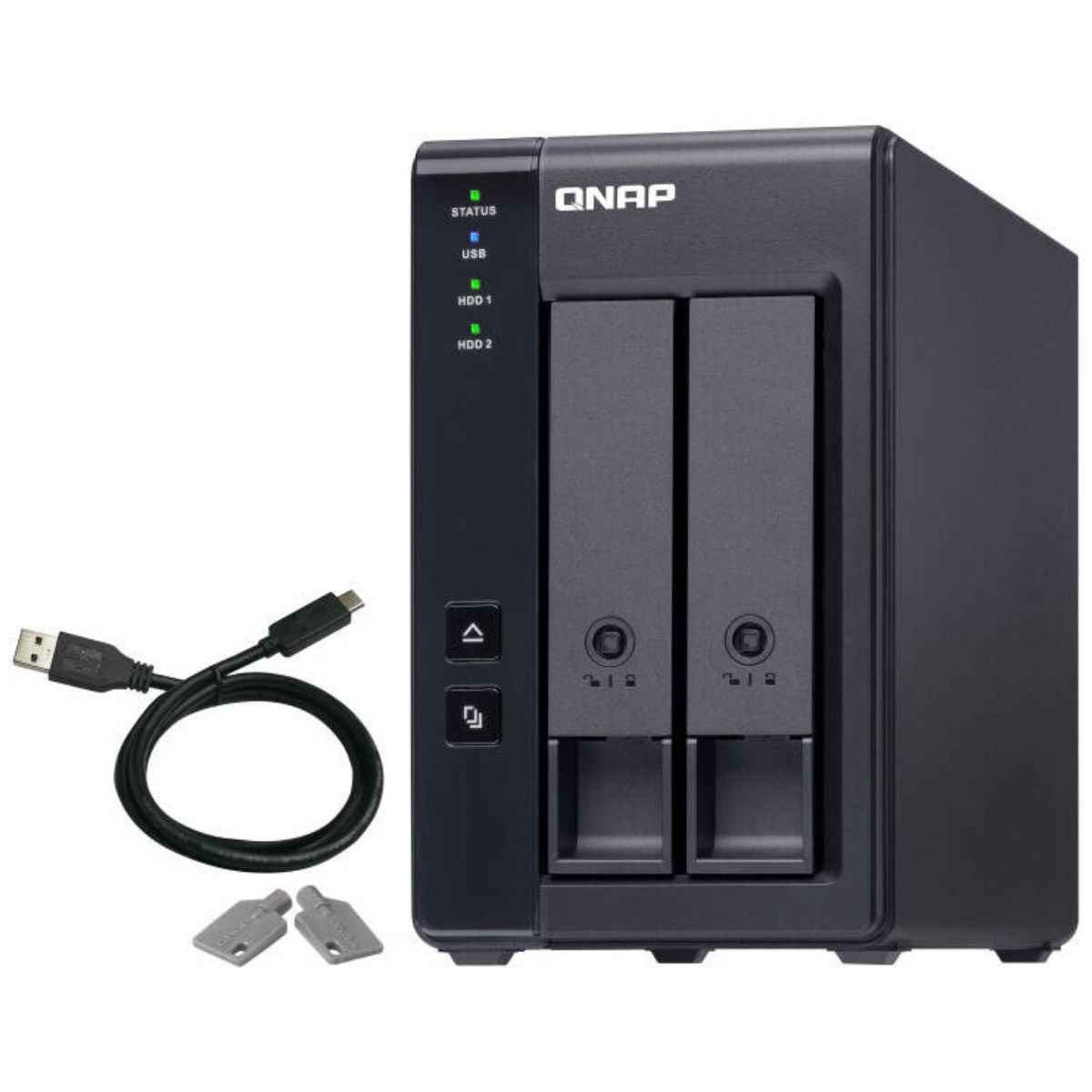 QNAP TR-002 2-Bay USB Type-C RAID Expansion Enclosure – SATA HDD/SSD Storage for NAS, Windows, Mac & Linux