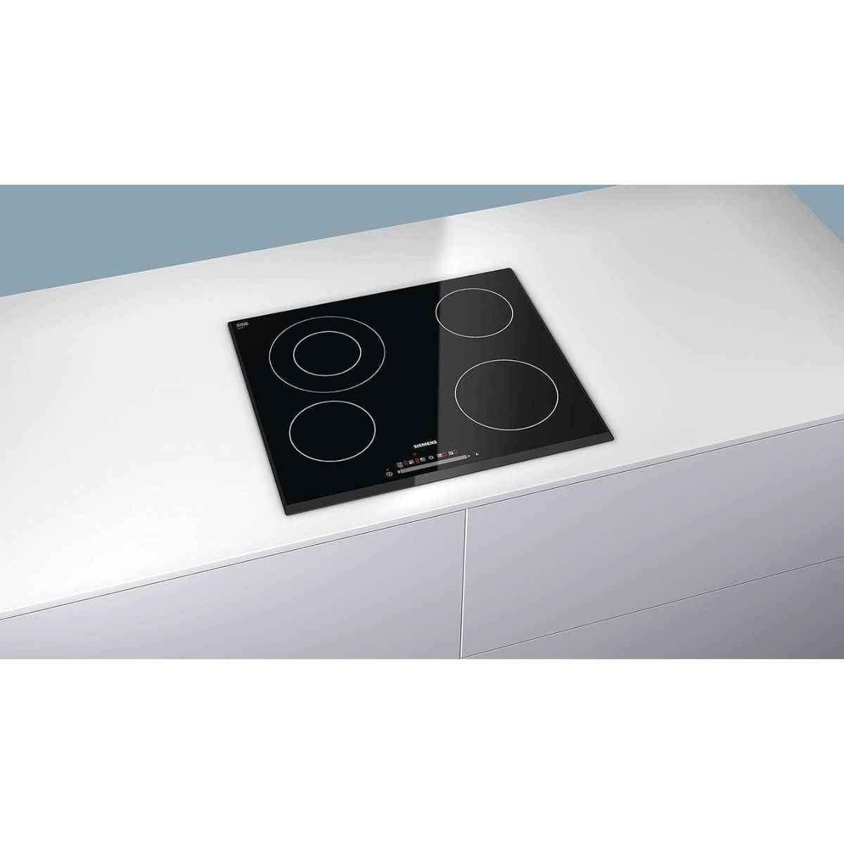 Siemens ET651NF17Q Built-In Electric Hob – 60cm, Black, Ceramic Glass, Made in Germany