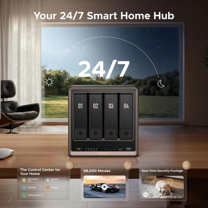 UGREEN NASync DXP4800 GT 4-Bay Desktop NAS | AMD Ryzen Embedded R2514 | 8GB DDR4 RAM | Dual 10GbE | 2X M.2 NVMe Slots | 4K HDMI | Diskless