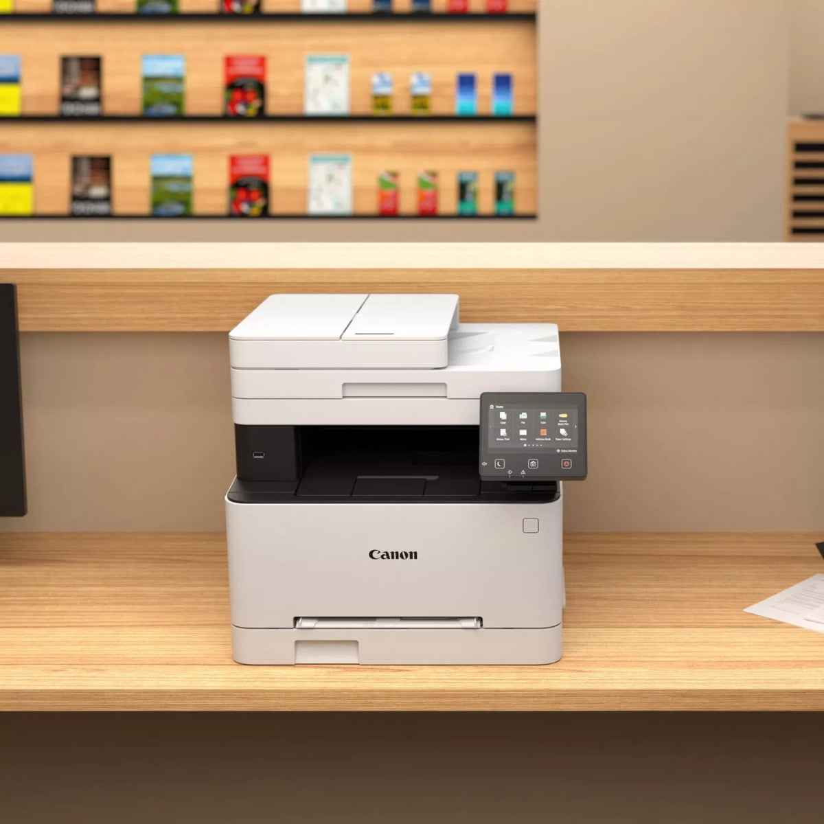 Canon i-SENSYS MF651Cw Wireless Colour Multifunction Laser Printer – Print, Copy, Scan, 18 ppm, 1200 × 1200 dpi, WiFi, Cloud Scan, 5” Touch LCD, White | 5158C009