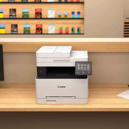 Canon i-SENSYS MF651Cw Wireless Colour Multifunction Laser Printer – Print, Copy, Scan, 18 ppm, 1200 × 1200 dpi, WiFi, Cloud Scan, 5” Touch LCD, White | 5158C009