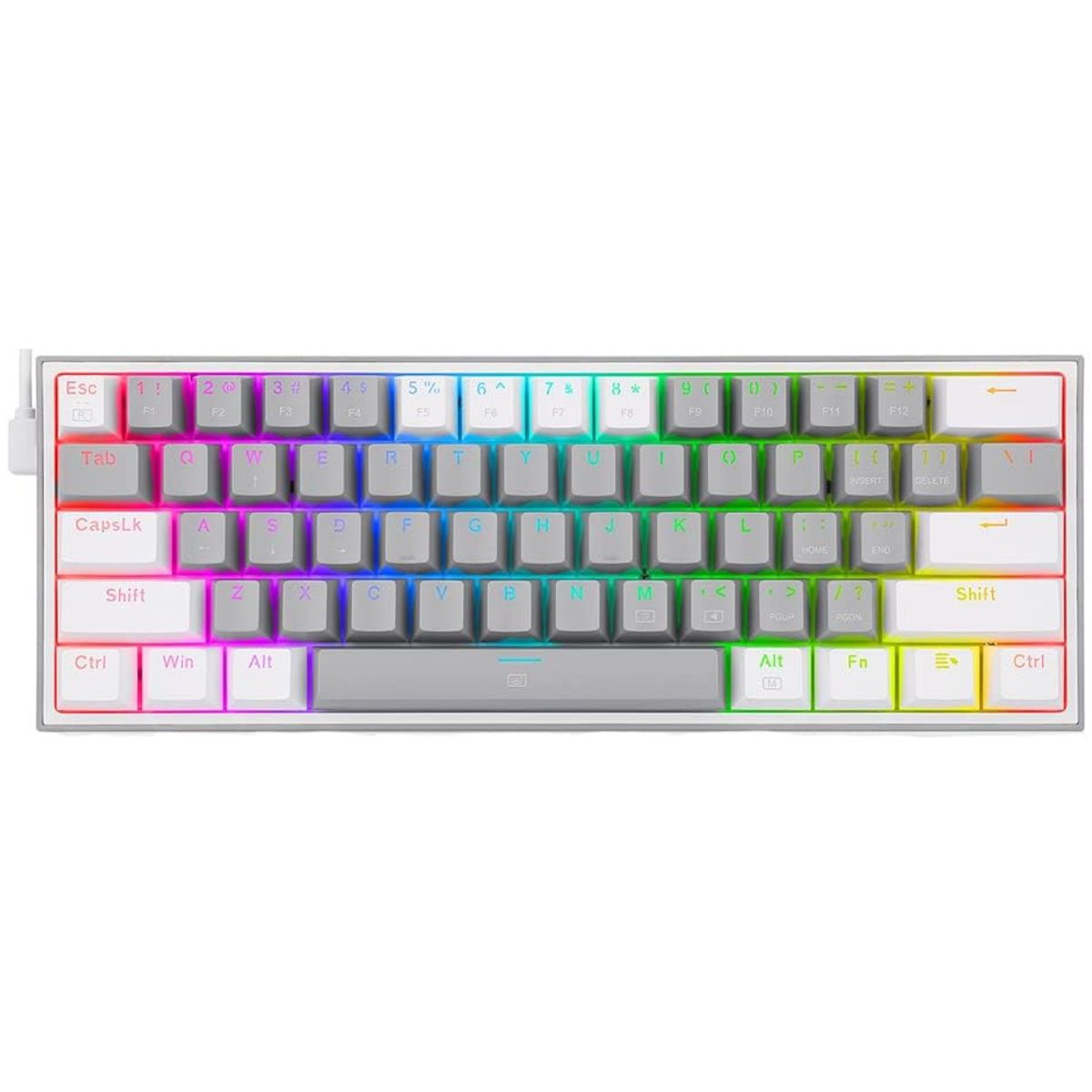 Redragon FIZZ K617 Mechanical Gaming Keyboard,  60% Wired, 61 Keys, Full-Transparent Design, RGB Backlighting, Linear Switches, Hot-Swappable, Pro Software
