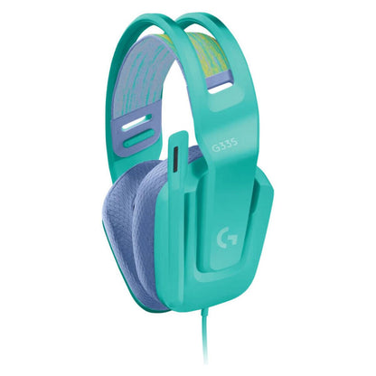 Logitech G335 Wired Gaming Headset, 40mm Drivers, Integrated Boom Mic, Soft, Breathable Memory Ear Cups, Adjustable Suspension Headband, Compatible with PC, PS, Xbox, Switch - Mint, Black
