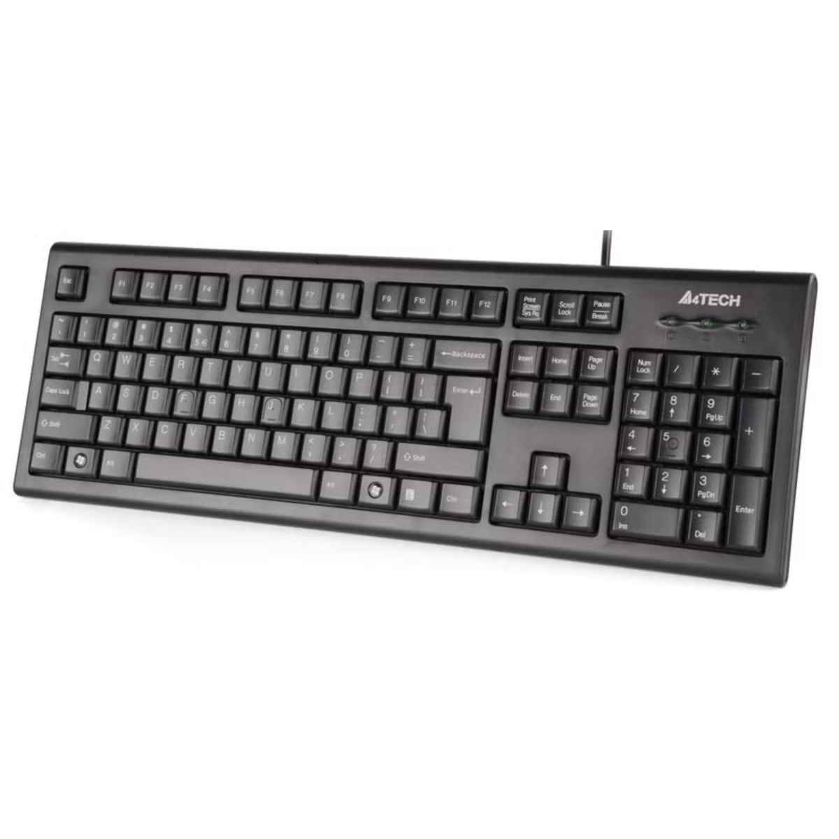 A4Tech KR-85 Wired Keyboard – Comfort Keys, FN Hotkeys, USB (Black)