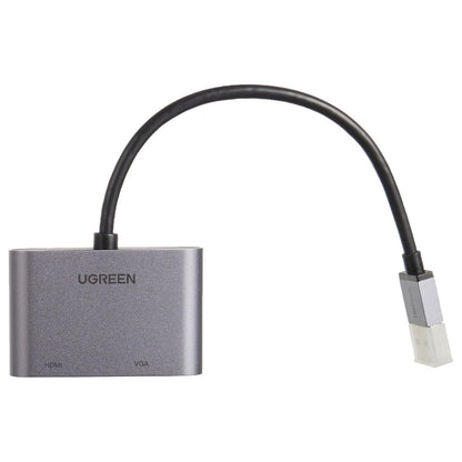 UGREEN 20518 USB 3.0 to HDMI / VGA Converter | Dual Screen Display | Aluminum Case | Gray