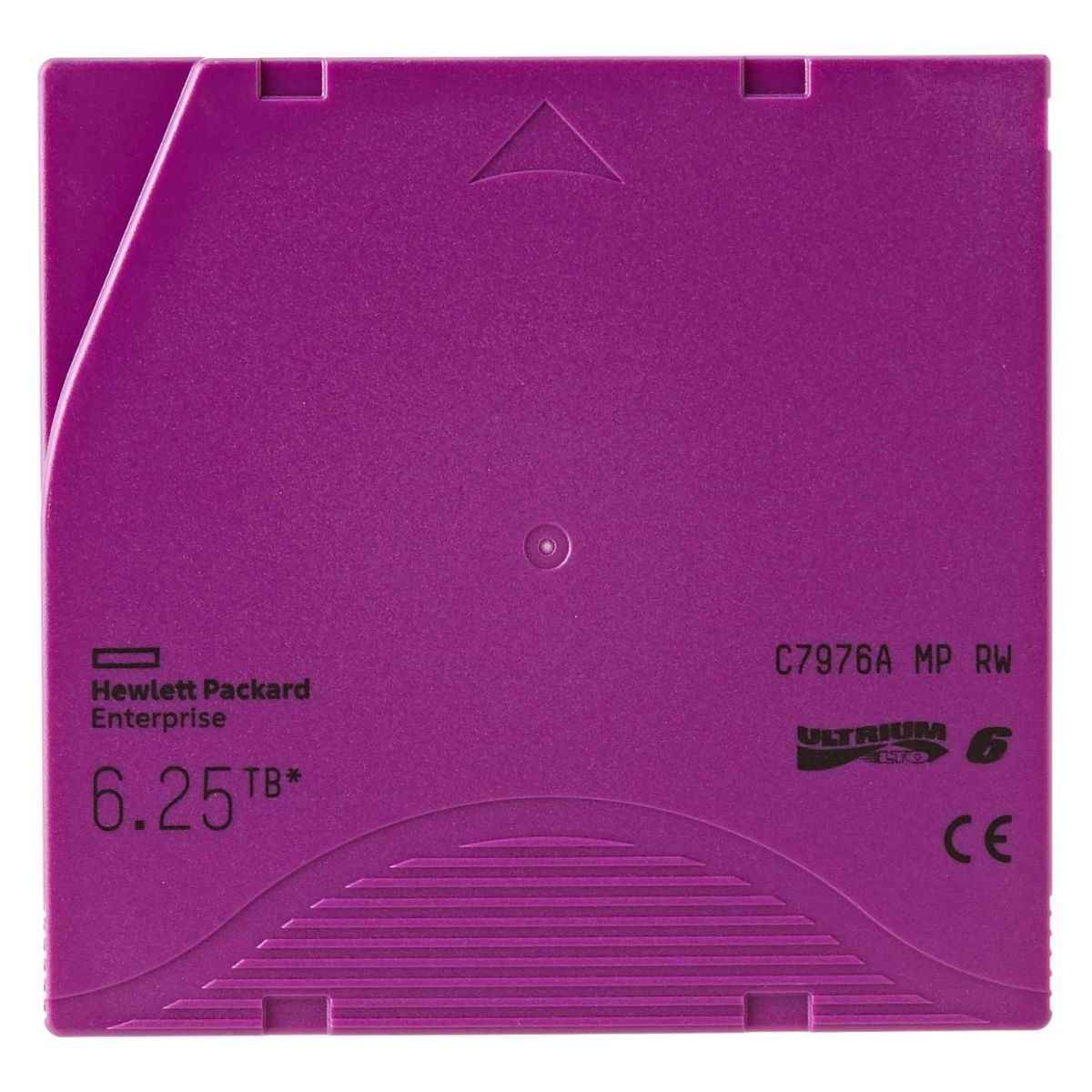 Hewlett Packard Enterprises 6.25TB LTO-6 Ultrium RW Data Cartridge, 400 MB/s Transfer Speed, AES 256-Bit Encryption, 30-Year Archival Life, Purple | C7976A