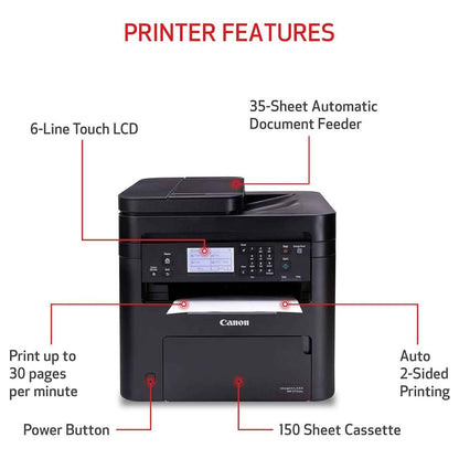 Canon imageCLASS MF275dw Wireless All-In-One Monochrome Laser Printer – Print, Scan, Copy, Fax, 29 ppm, Duplex Printing, WiFi, 35-Sheet ADF, Black | 5621C004