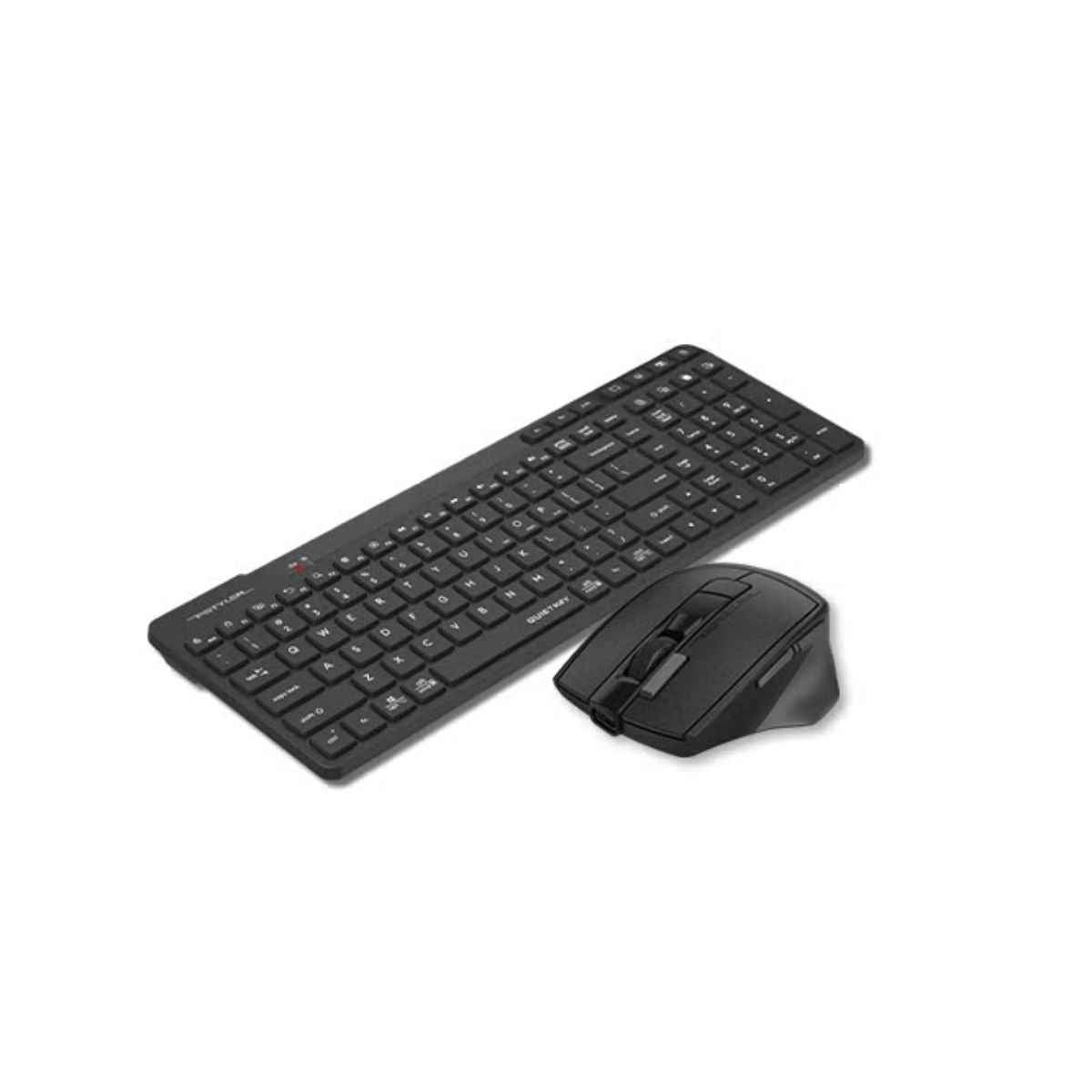 A4Tech Fstyler FB2800C Air2 Rechargeable Bluetooth & Wireless Keyboard Mouse Combo – QuietKey, Multi-Device, Type-C, Black