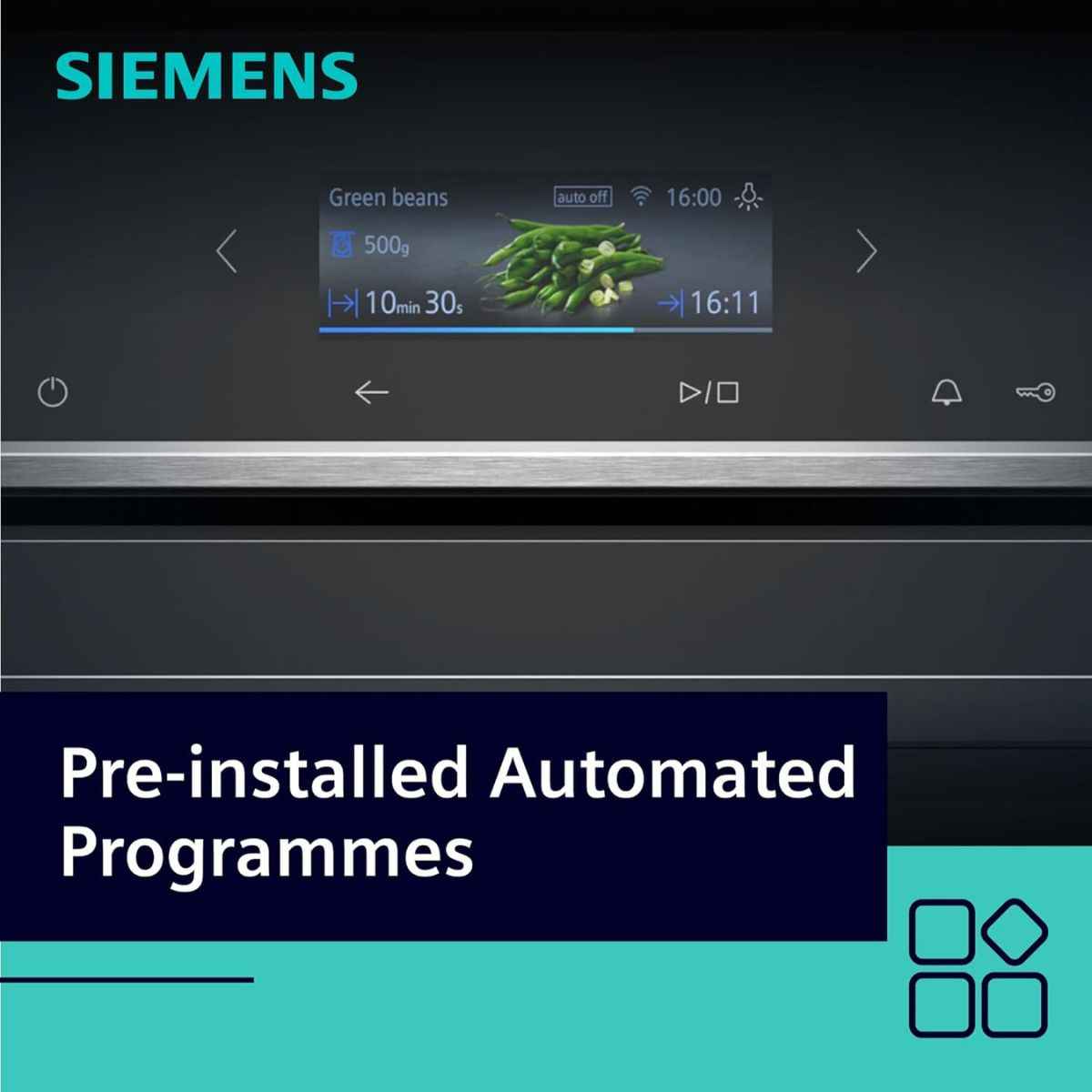 Siemens HB732G1B1M iQ700 Built-In Electric Oven – 71L, 60cm, TFT Touch Display, Home Connect, Black
