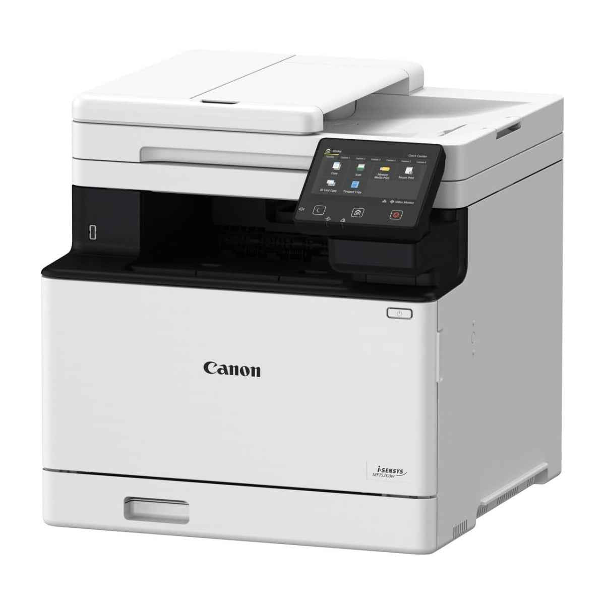 Canon i-SENSYS MF752Cdw Multifunction Colour Laser Printer – Print, Copy, Scan, 33 ppm, 1200 × 1200 dpi, 5” Touch LCD, 50-Sheet ADF, WiFi, White | 752cdw