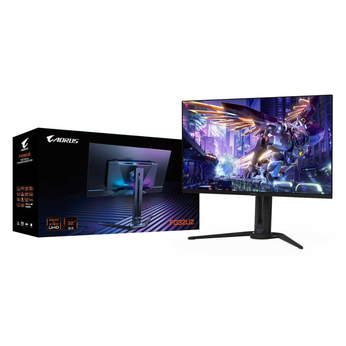Gigabyte Aorus QD-OLED  32" Gaming Monitor,  4K UHD OLED Display, 240Hz Refresh Rate, 0.03ms (GtG) Response Time, Tactical Switch, Black Equalizer 2.0, 6 Axis Color Control, Black