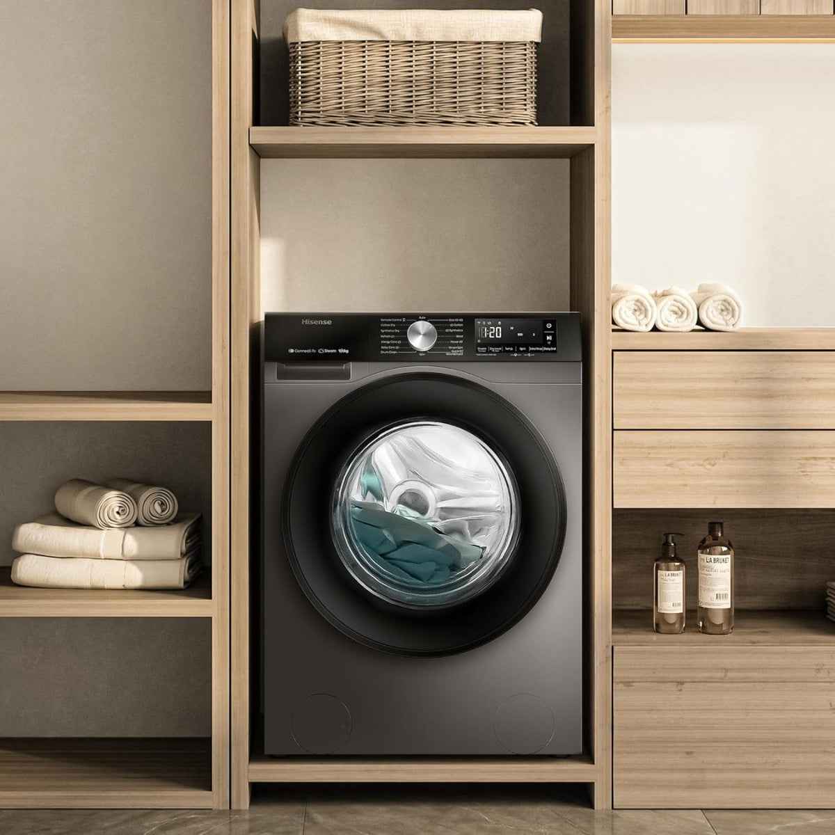 Hisense WF3S9043BT  9 kg Smart Front-Load Washing Machine – 1,400 rpm, Titanium Grey