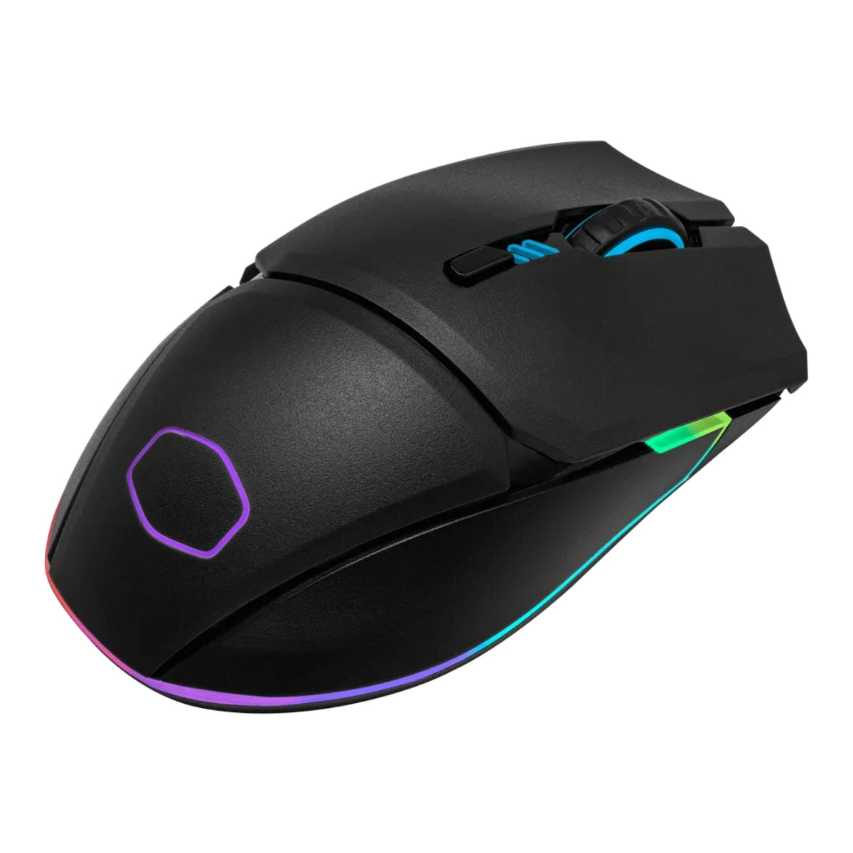 Cooler Master Gaming Mouse, OMRON Switch, PixArt PAW 3335 Mouse Sensor, Triple Connectivity, Customizable RGB Lighting, Gold-Plated Detachable Connector, 800mAh Battery, Black