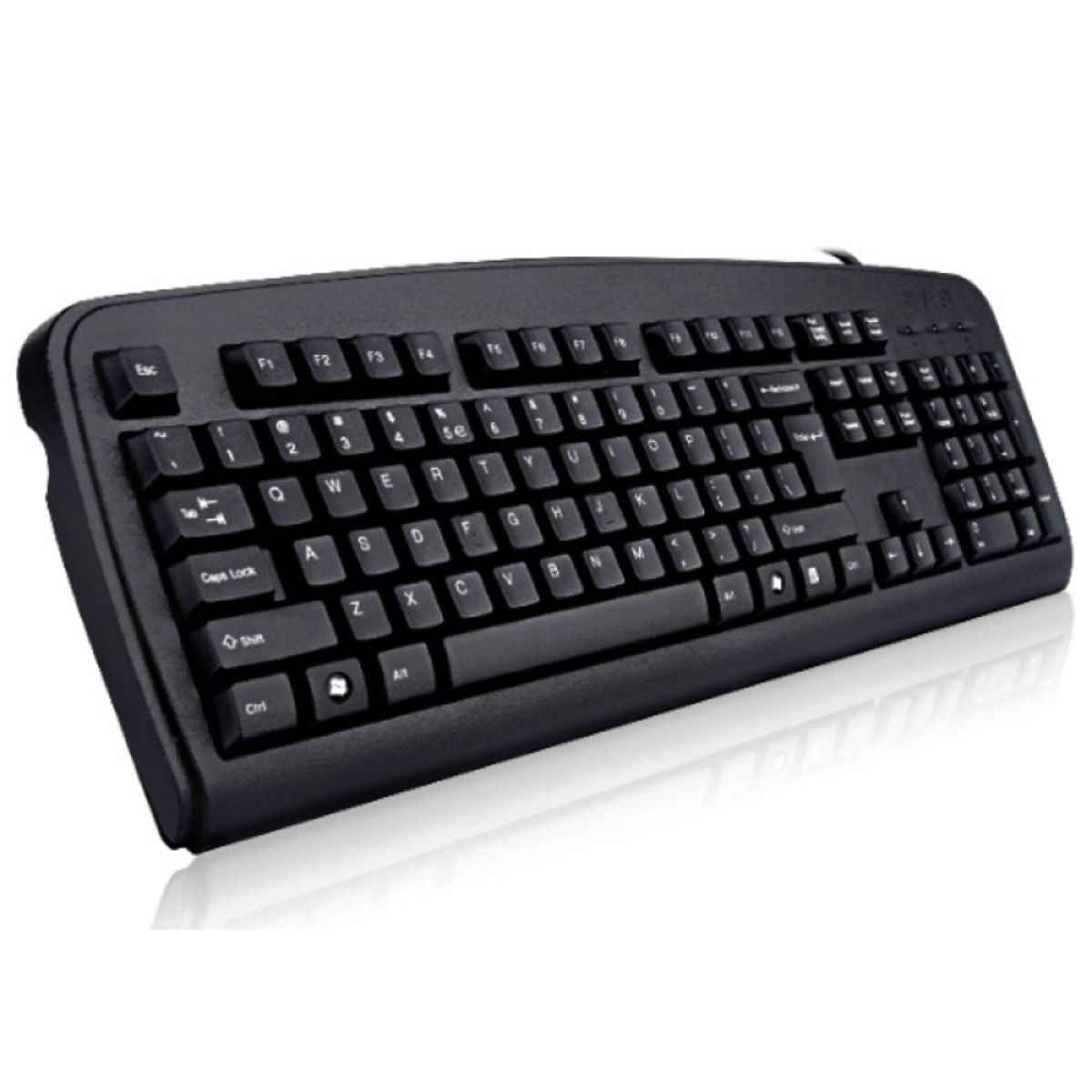 A4Tech KB-720A A-Shape Natural Keyboard – USB / PS2, Splash Proof, English–Arabic Layout (Black)