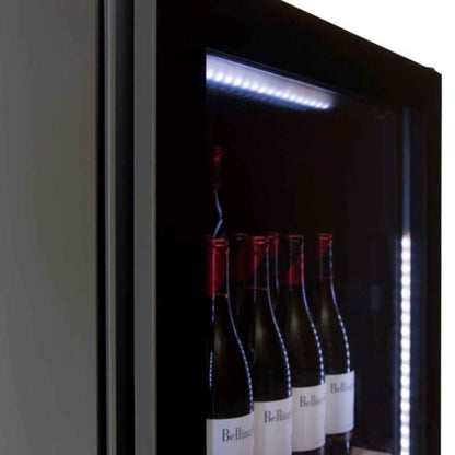 Vestfrost WFG 185, 197 Bottle Beverage/Wine Cooler, Upright Wine Cabinet, Black Glass Door, Wfg185Black