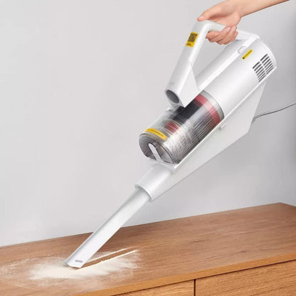 Deerma DX888 3-in-1 Portable Vacuum Cleaner, With 18000Pa Strong Suction Power, 500ml Dust Bag, Handheld Vacuum, Side Cyclone Duct System, Slim Model Structure, White