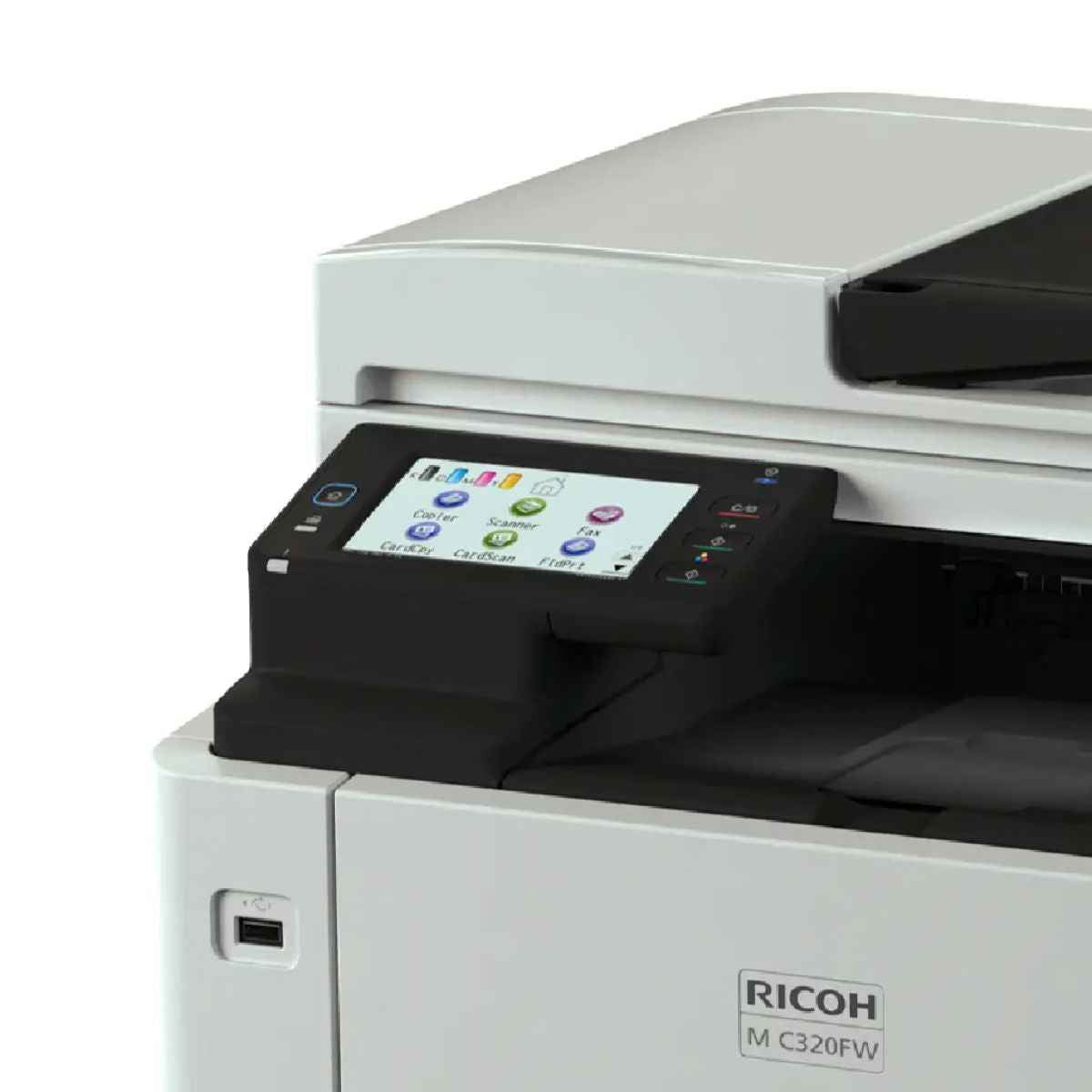 Ricoh M C320FW Color Laser Multifunction Printer – Compact Design, WiFi, Duplex, Print/Copy/Scan/Fax